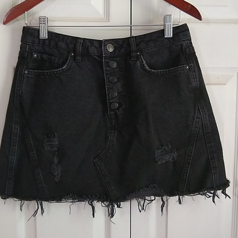 We the free destress button fly mini skirt…